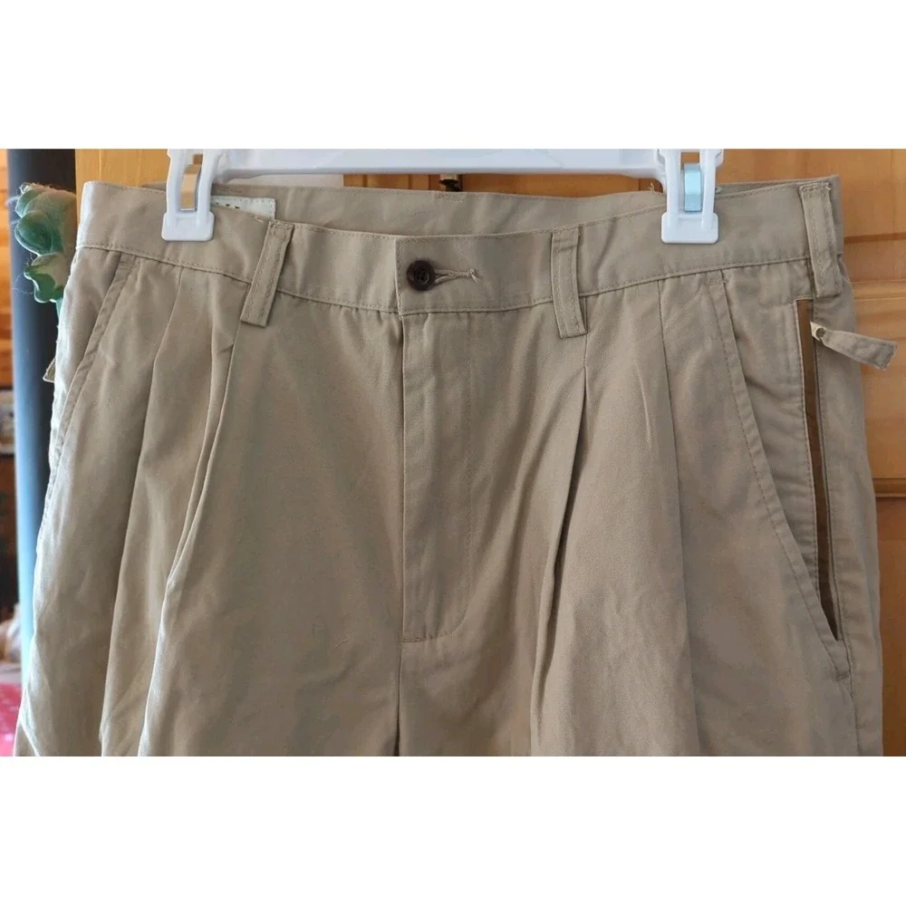 Vintage Orvis Foothills Cargo Pants Men's 34 (Fits 34x29) Tan Suede Trim NEW NWT